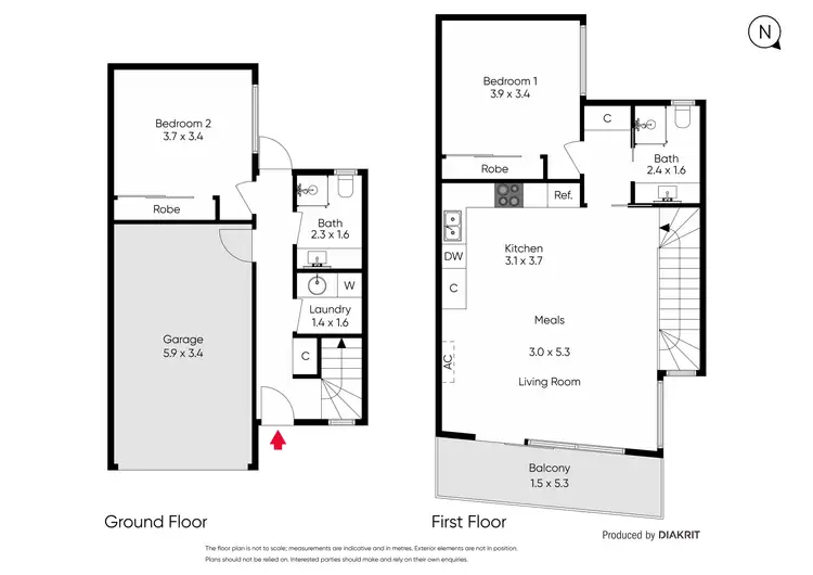 Floorplan of Homely townhouse listing, 2/41 Wattle Road, Maidstone VIC 3012