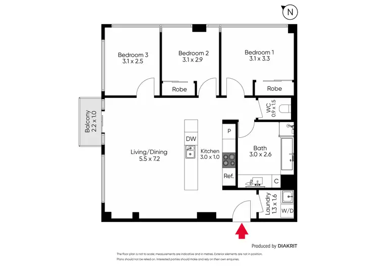 Floorplan of Homely apartment listing, 101/55-59 Flinders Lane, Melbourne VIC 3000