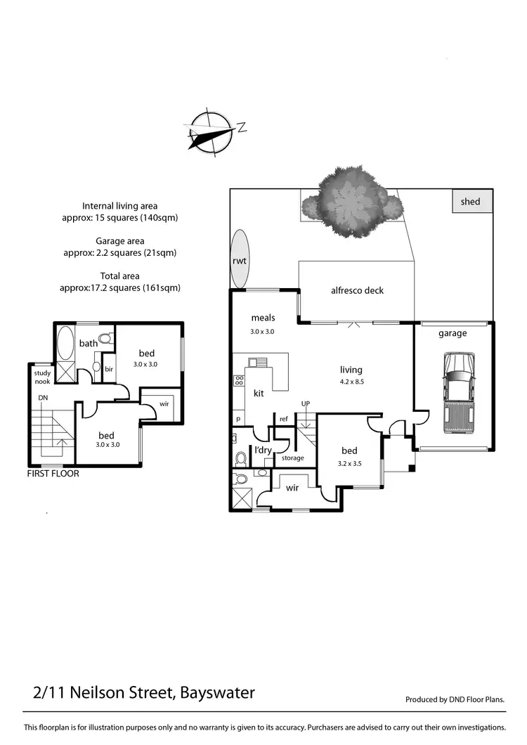 Floorplan of Homely townhouse listing, 2/11 Neilson Street, Bayswater VIC 3153