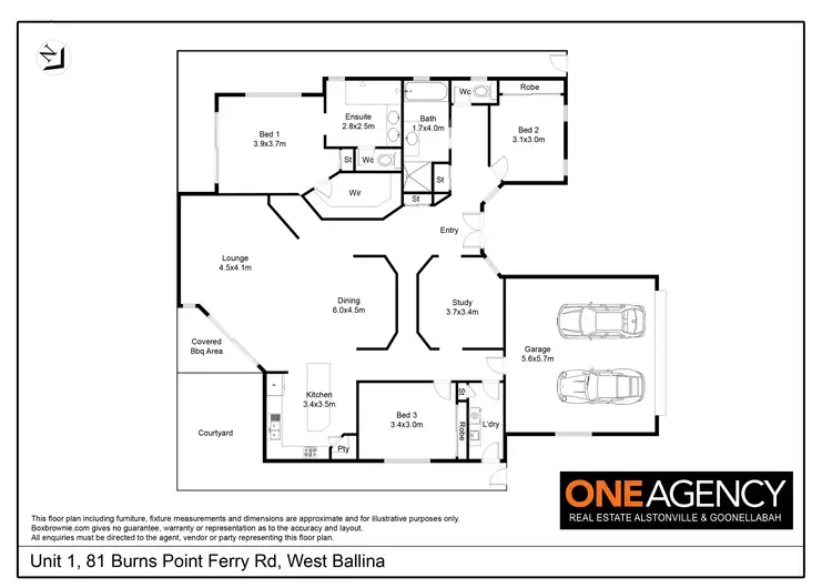Floorplan of Homely semi-detached listing, 1/81 Burns Point Ferry Road, West Ballina NSW 2478