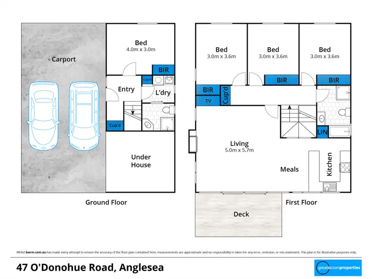 Floorplan of Homely house listing, 47 ODonohue Road, Anglesea VIC 3230
