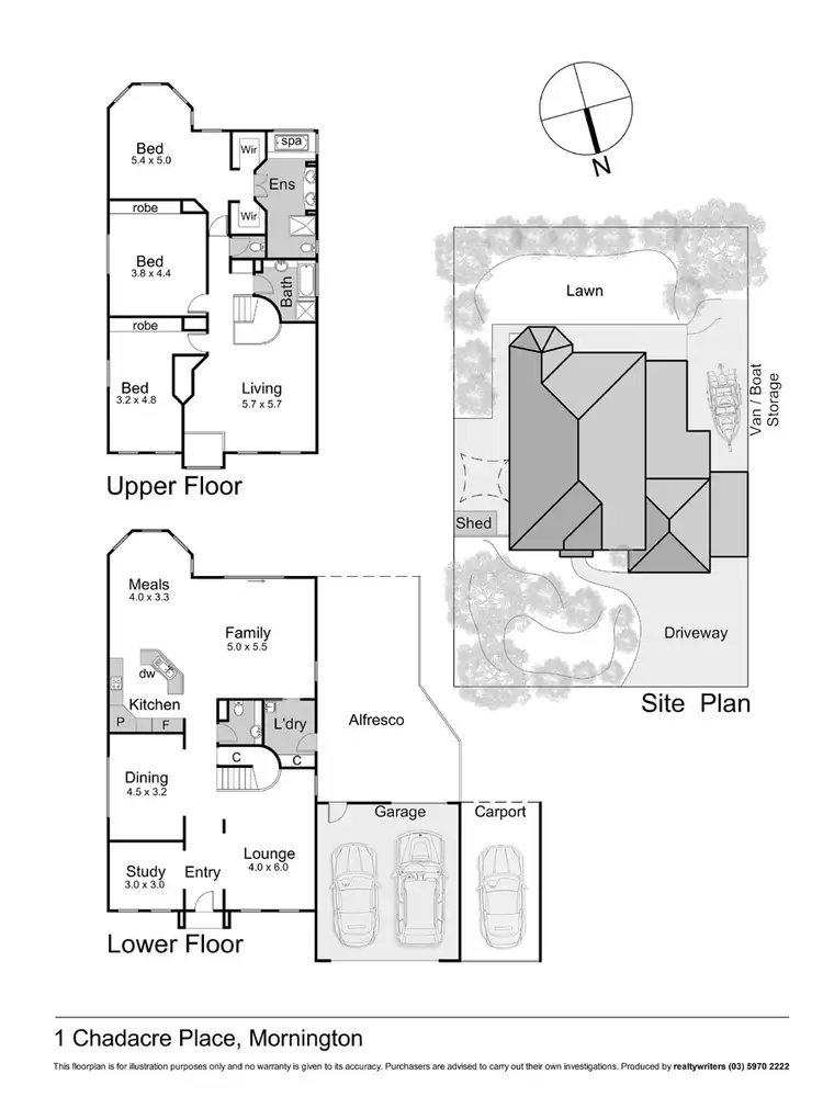Floorplan of Homely house listing, 1 Chadacre Place, Mornington VIC 3931
