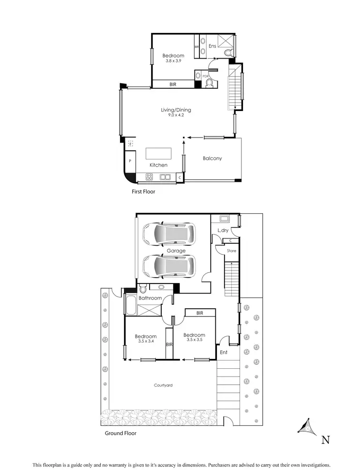 Floorplan of Homely townhouse listing, 1/83 Nepean Highway, Aspendale VIC 3195