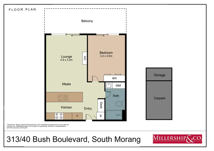 Floorplan of Homely apartment listing, 313/40 Bush Boulevard, Mill Park VIC 3082