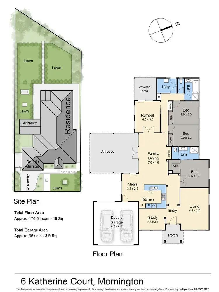 Floorplan of Homely house listing, 6 Katherine Court, Mornington VIC 3931