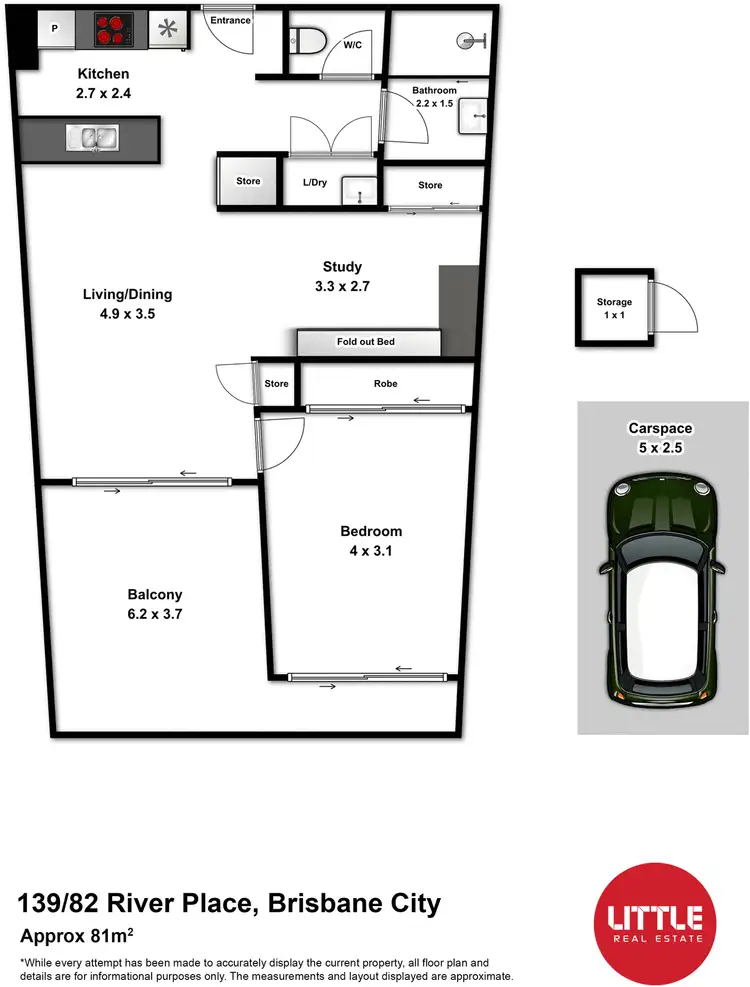 Floorplan of Homely apartment listing, 139/82 Boundary Street, Brisbane QLD 4000