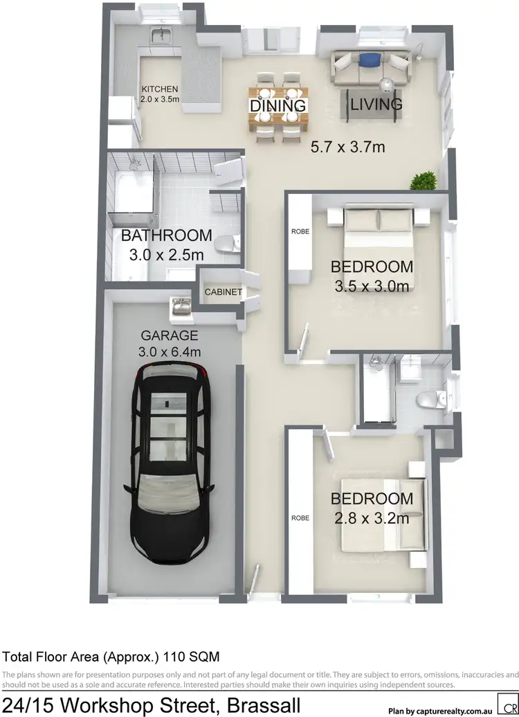 Floorplan of Homely townhouse listing, 24/15 Workshops Street, Brassall QLD 4305