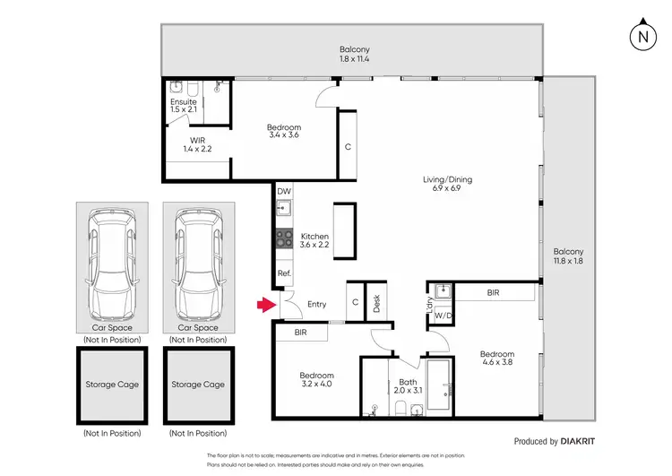 Floorplan of Homely apartment listing, 2104/7 Yarra Street, South Yarra VIC 3141