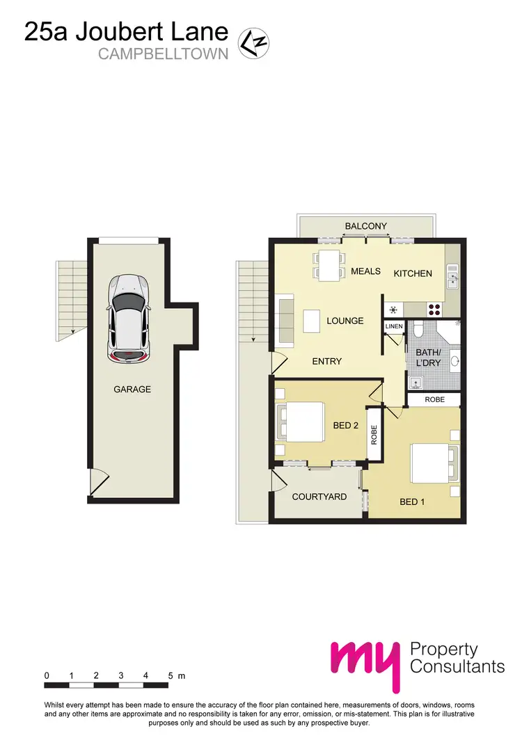 Floorplan of Homely semi-detached listing, 25a Joubert Lane, Campbelltown NSW 2560