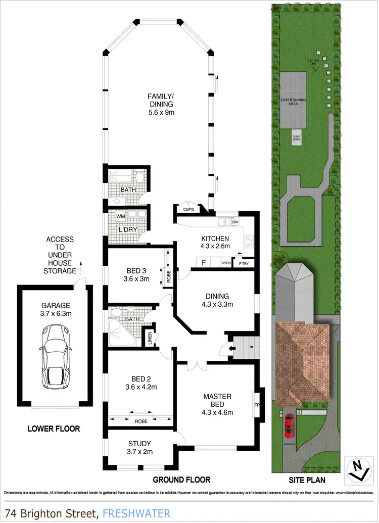 Floorplan of Homely house listing, 74 Brighton Street, Freshwater NSW 2096