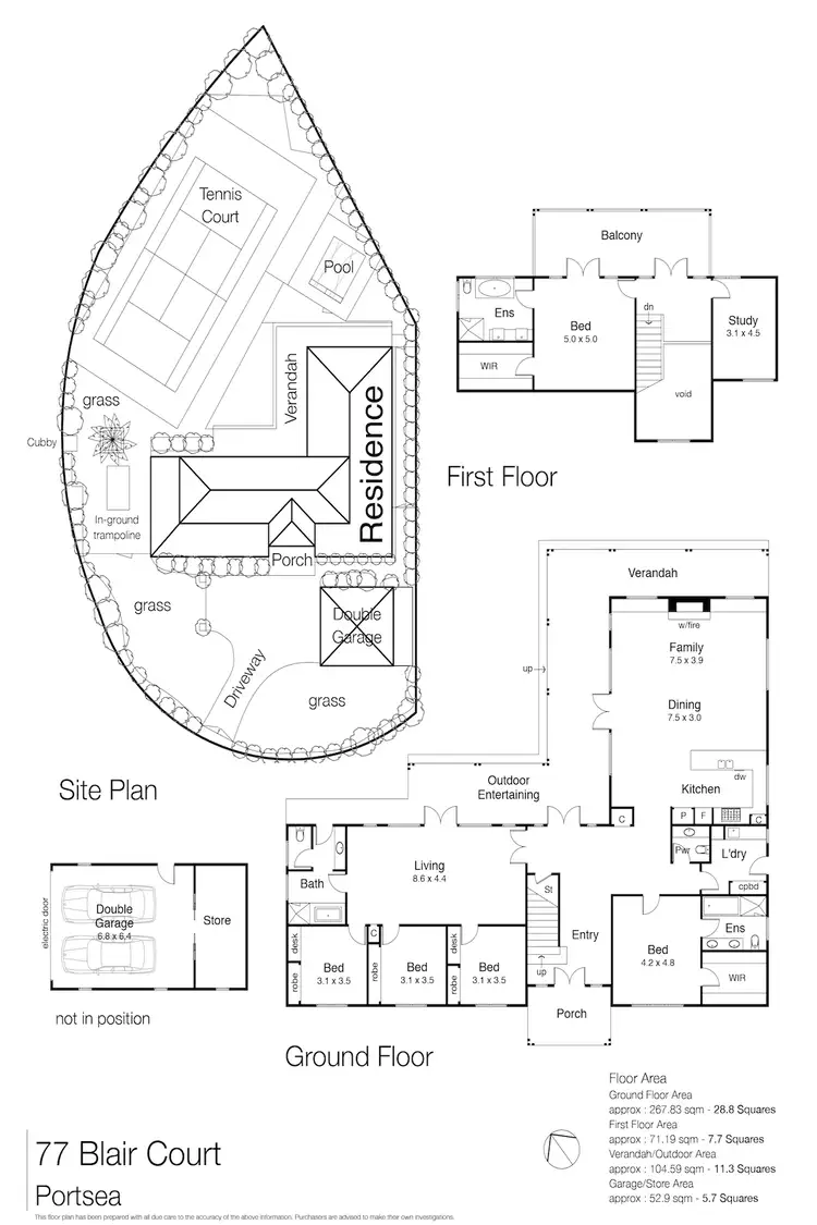 Floorplan of Homely house listing, 77 Blair Court, Portsea VIC 3944