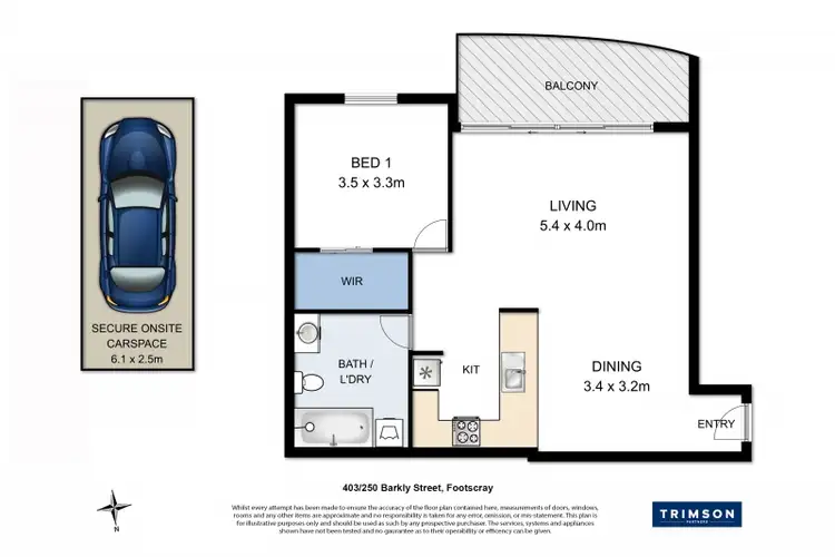 Floorplan of Homely apartment listing, 403/250 Barkly Street, Footscray VIC 3011