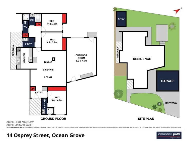 Floorplan of Homely house listing, 14 Osprey Close, Ocean Grove VIC 3226