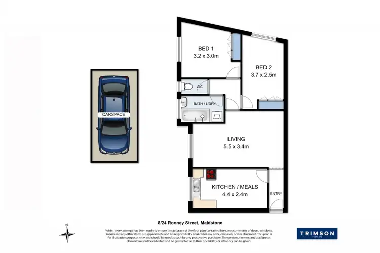 Floorplan of Homely flat listing, 8/24 Rooney Street, Maidstone VIC 3012