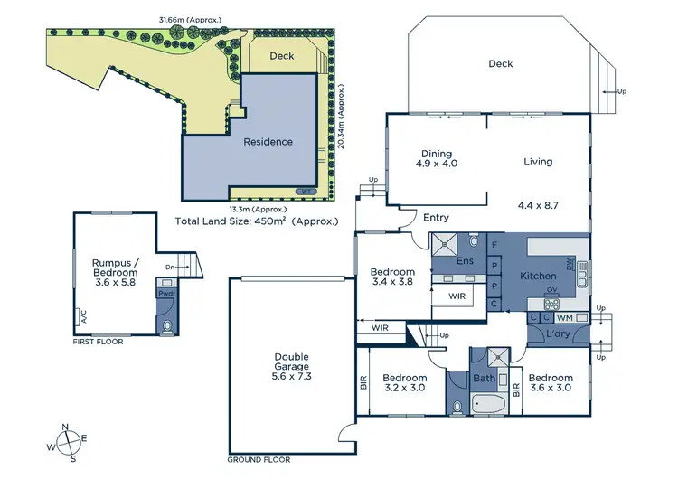 Floorplan of Homely townhouse listing, 2/66 Rosstrevor Crescent, Mitcham VIC 3132