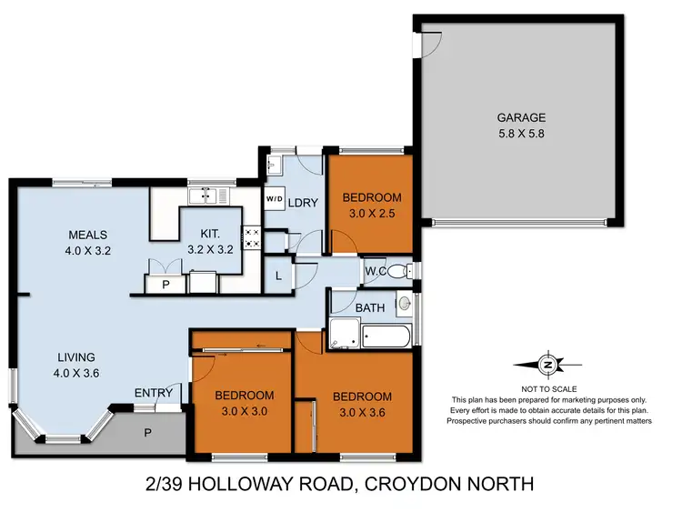 Floorplan of Homely unit listing, 2/39 Holloway Road, Croydon North VIC 3136