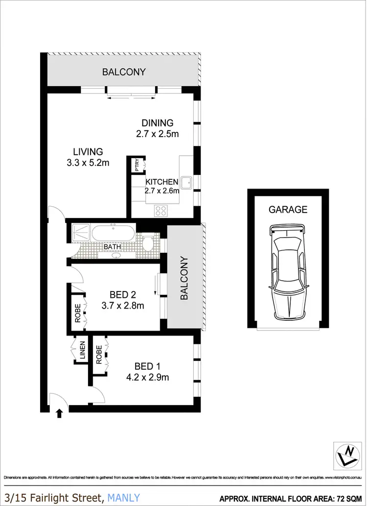 Floorplan of Homely apartment listing, 3/15 Fairlight Street, Manly NSW 2095