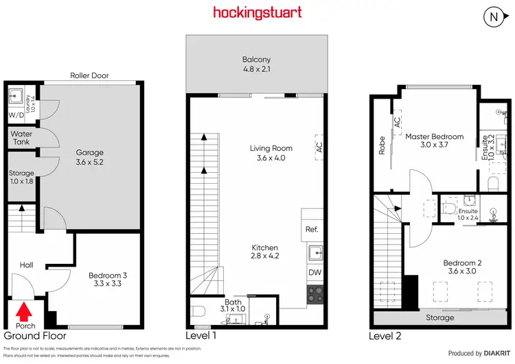 Floorplan of Homely townhouse listing, 3/300 Inkerman Street, St Kilda East VIC 3183