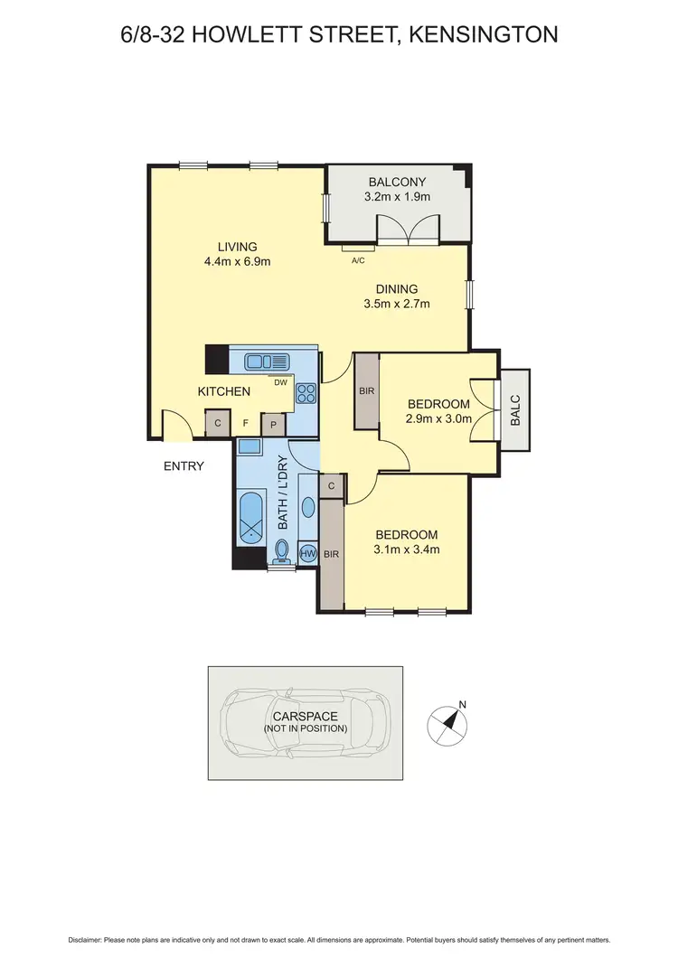 Floorplan of Homely apartment listing, 6/8-32 Howlett Street, Kensington VIC 3031