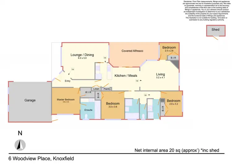 Floorplan of Homely house listing, 6 Woodview Place, Knoxfield VIC 3180