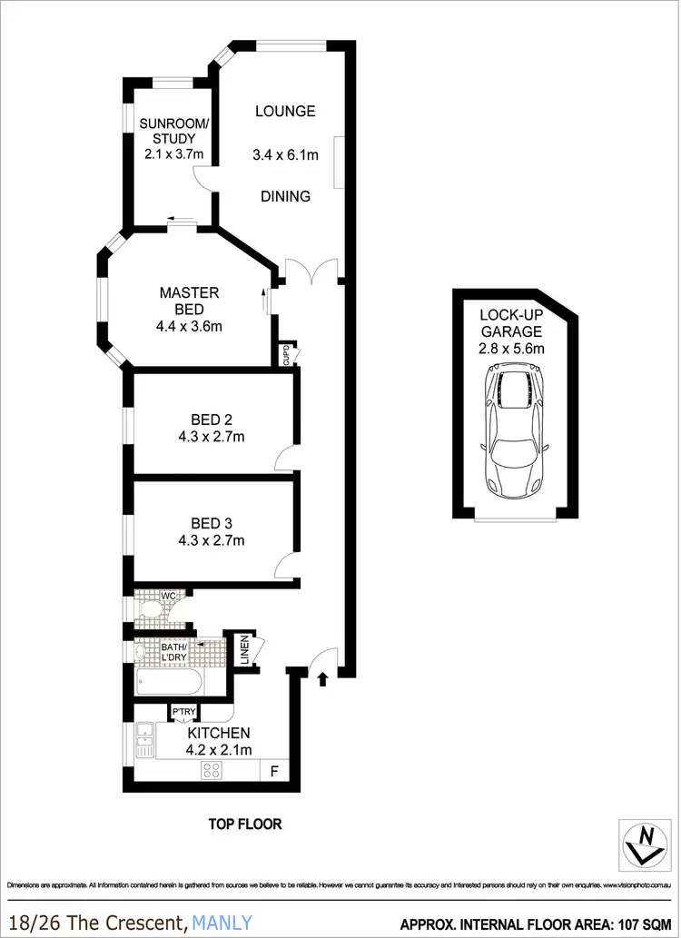 Floorplan of Homely apartment listing, 18/26 The Crescent, Manly NSW 2095