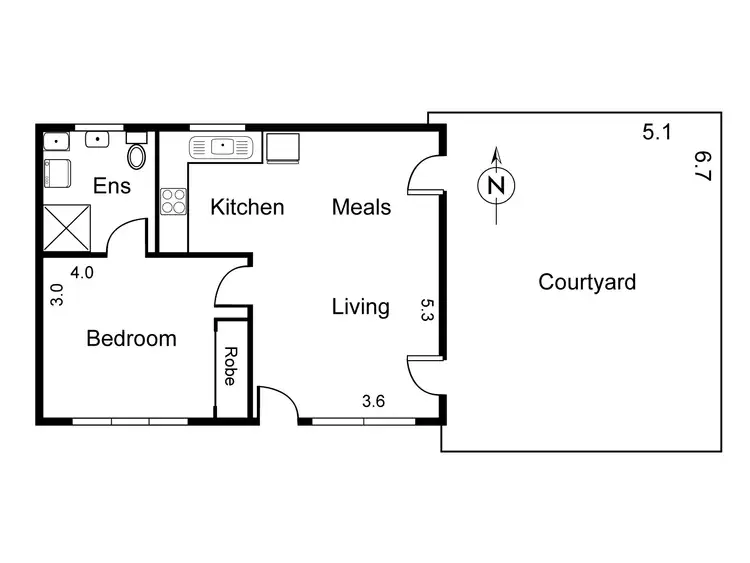 Floorplan of Homely apartment listing, 1/26 Rotherwood Street, Richmond VIC 3121