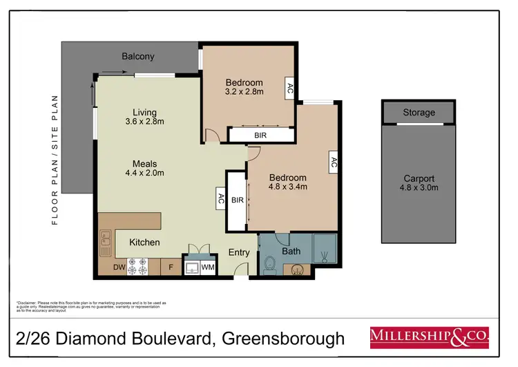 Floorplan of Homely house listing, 2/26 Diamond Boulevard, Greensborough VIC 3088