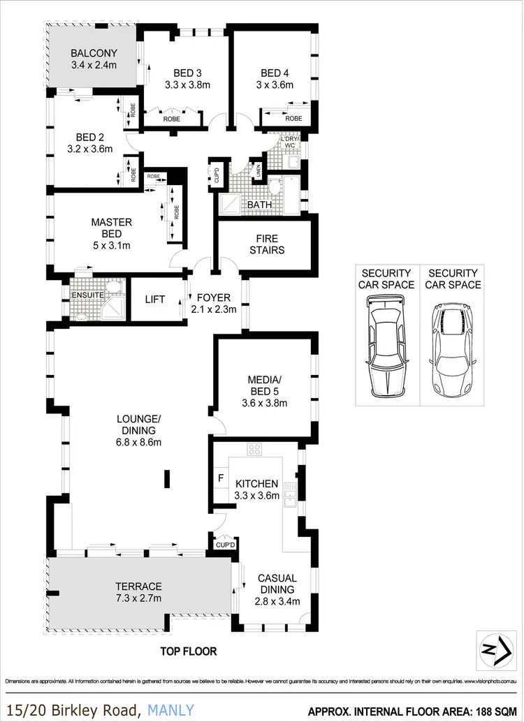 Floorplan of Homely apartment listing, 15/20 Birkley Road, Manly NSW 2095