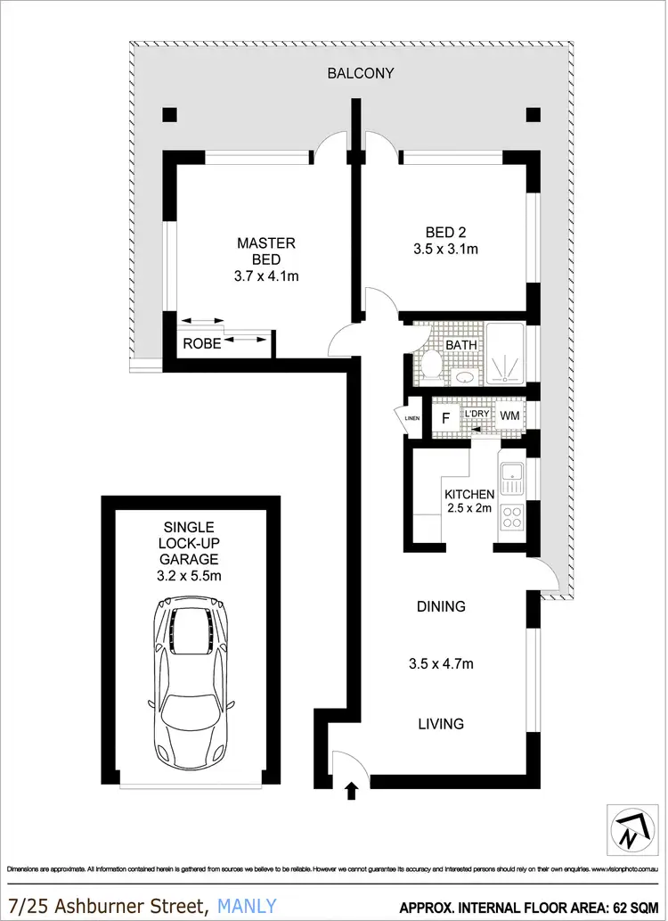 Floorplan of Homely apartment listing, 7/25 Ashburner Street, Manly NSW 2095
