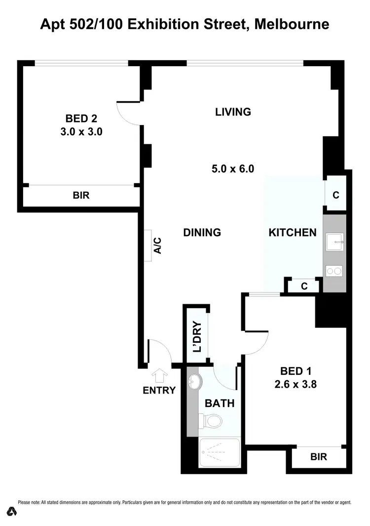 Floorplan of Homely apartment listing, 502/100 Exhibition Street, Melbourne VIC 3000
