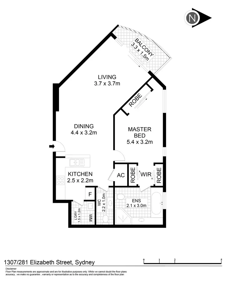 Floorplan of Homely apartment listing, 1307/281 Elizabeth Street, Sydney NSW 2000