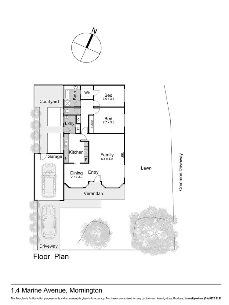 Floorplan of Homely unit listing, 1/4 Marine Avenue, Mornington VIC 3931