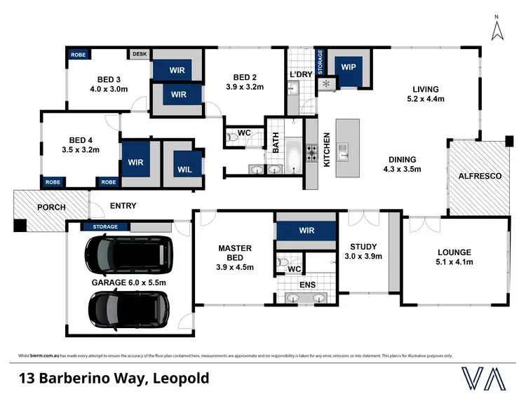 Floorplan of Homely house listing, 13 Barberino Way, Leopold VIC 3224