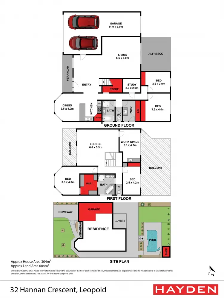 Floorplan of Homely house listing, 32 Hannan Crescent, Leopold VIC 3224