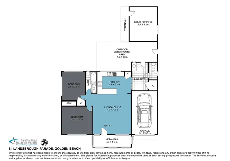 Floorplan of Homely house listing, 84 Landsborough Parade, Golden Beach QLD 4551