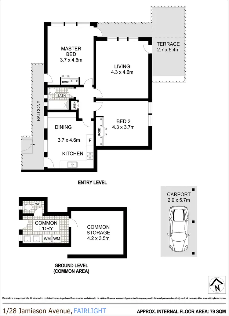 Floorplan of Homely apartment listing, 1/28 Jamieson Avenue, Fairlight NSW 2094