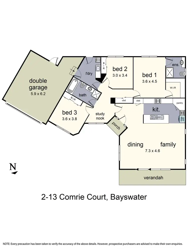 Floorplan of Homely unit listing, 2/13 Comrie Court, Bayswater VIC 3153
