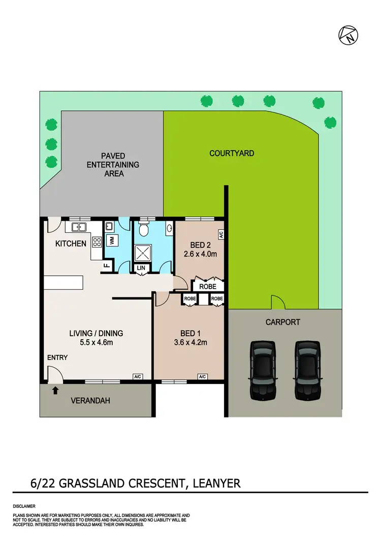 Floorplan of Homely unit listing, 6/22 Grassland Crescent, Leanyer NT 812
