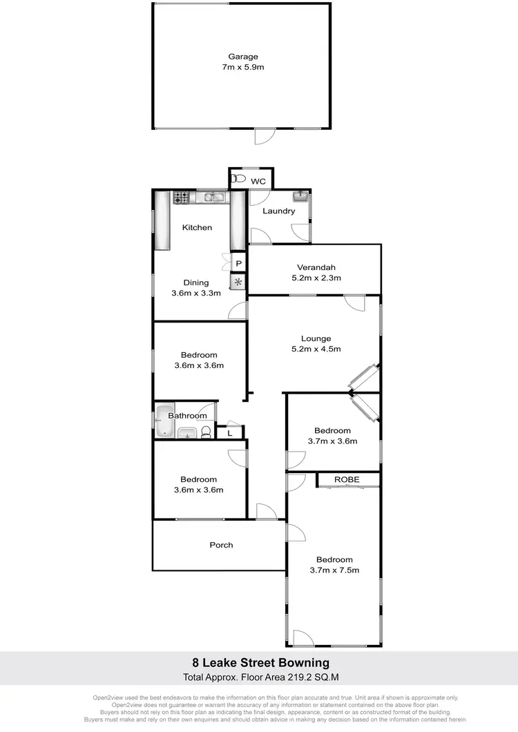 Floorplan of Homely house listing, 8 Leake Street, Bowning NSW 2582