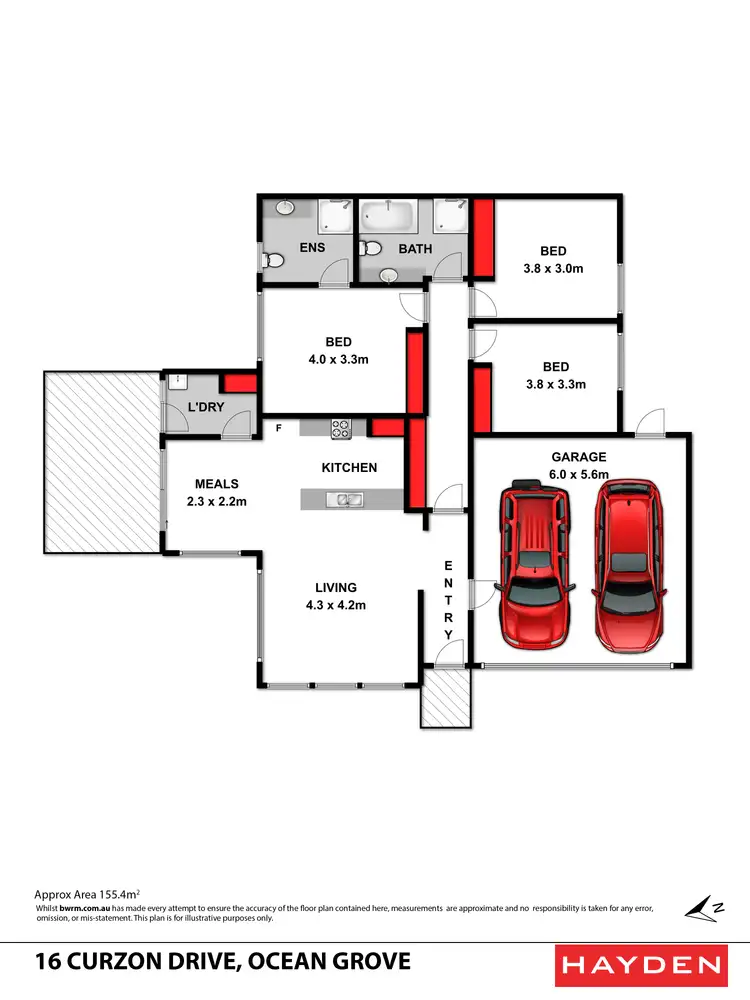 Floorplan of Homely house listing, 16 Curzon Drive, Ocean Grove VIC 3226