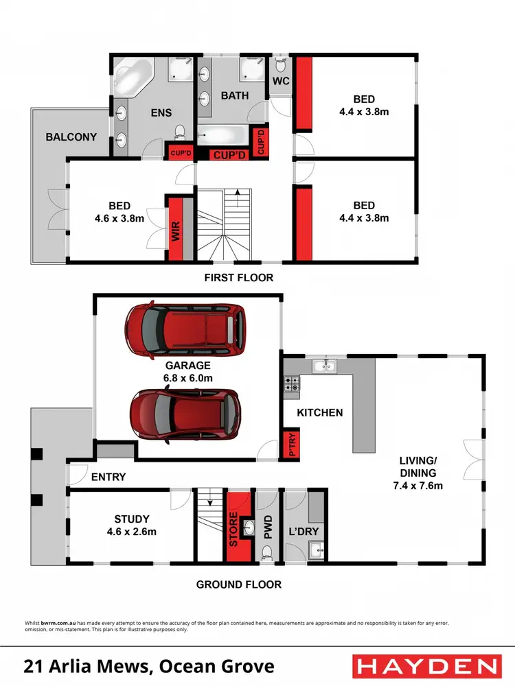 Floorplan of Homely house listing, 21 Arlia Mews, Ocean Grove VIC 3226
