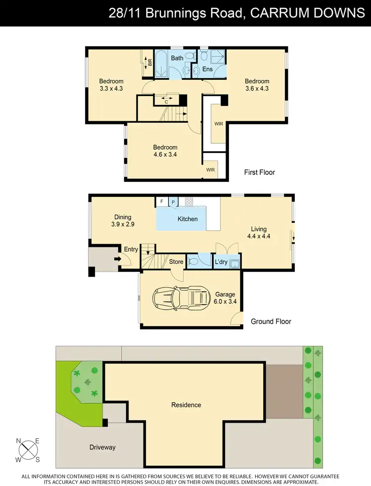 Floorplan of Homely townhouse listing, 28/11 Brunnings Road, Carrum Downs VIC 3201