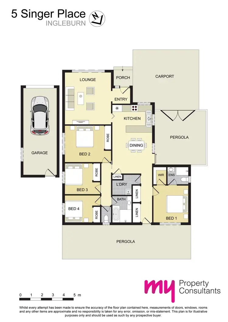 Floorplan of Homely house listing, 5 Singer Place, Ingleburn NSW 2565
