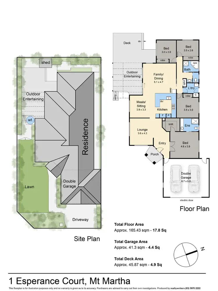 Floorplan of Homely house listing, 1 Esperance Court, Mount Martha VIC 3934