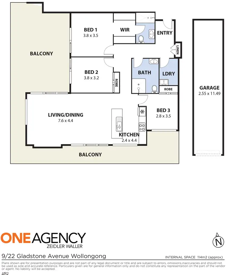 Floorplan of Homely apartment listing, 9/22 Gladstone Avenue, Wollongong NSW 2500