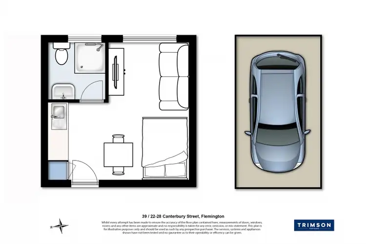 Floorplan of Homely studio listing, 39/22-28 Canterbury Street, Flemington VIC 3031