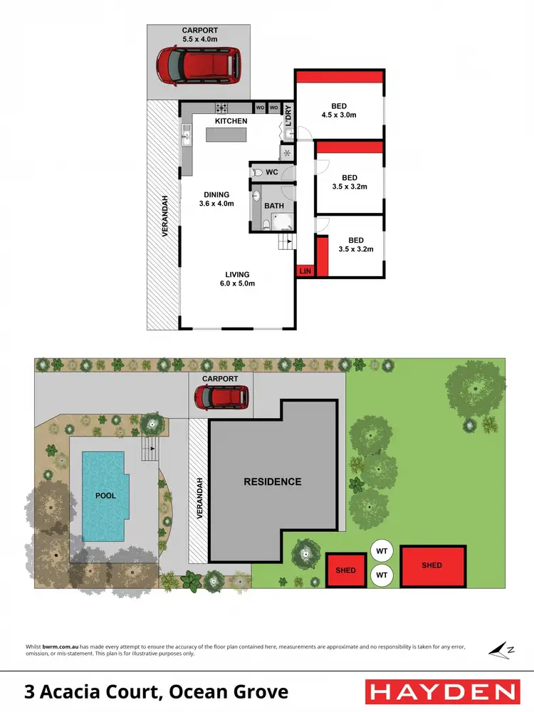 Floorplan of Homely house listing, 3 Acacia Court, Ocean Grove VIC 3226