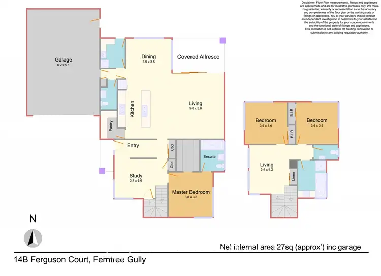 Floorplan of Homely house listing, 14b Ferguson Court, Ferntree Gully VIC 3156