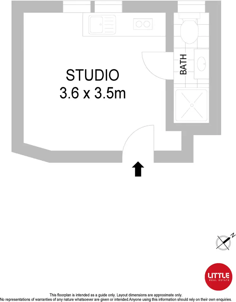 Floorplan of Homely studio listing, 20/68 Gould Street, Bondi Beach NSW 2026