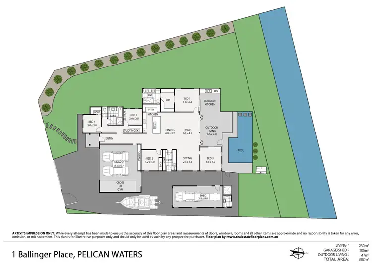Floorplan of Homely house listing, 1 Ballinger Place, Pelican Waters QLD 4551